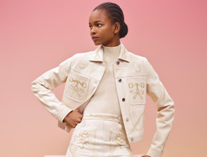 Hermes Embroidered denim jacket