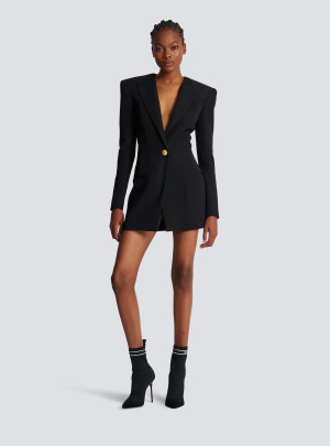 Balmain Grain de poudre tailored dress Black