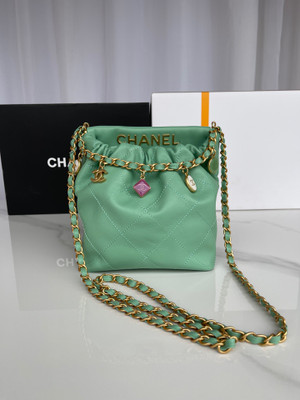 Chanel SS2023 Pre-Collection SMALL BUCKET BAG Light Green