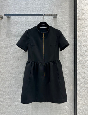 Louis Vuitton 1AB79D Zip-Up Wool-Silk Cady Dress