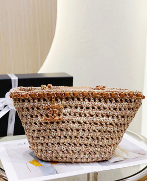 Chanel Small Crochet Tote SS2023 Brown