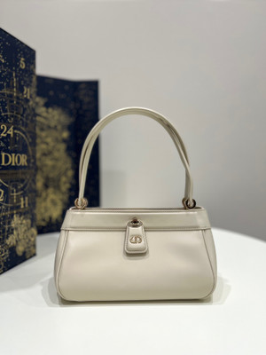 Christian Dior SMALL DIOR KEY BAG Dusty Ivory Box Calfskin