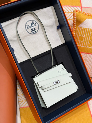 Hermes Kelly Sellier 20 en Desordre Craie with Palladium Hardware