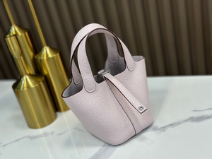 Hermes Limited Edition Picotin Lock Micro Mini 14 Bag Mauve pale  togo Tote palladium Hardware