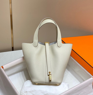 Hermes wool Picotin Lock 18 Togo Leather Bag