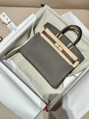 Hermes Etain Birkin 25 cm Togo Gold Hardware