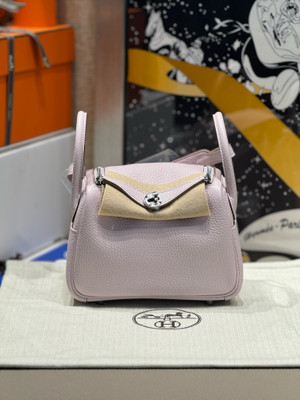 Hermes Mini Lindy 20cm Bag Mauve Pale Togo Palladium Hardware