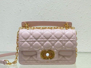 Christian Dior Small Dior Jolie Top Handle Bag  Pink  Cannage Calfskin