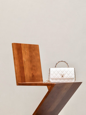 Chanel Imitation Pearls CLUTCH WITH CHAIN SS2024 WHITE