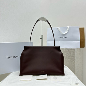 The Row Sienna leather shoulder bag Bordeaux