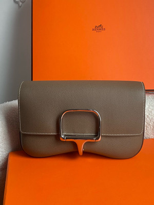 Hermès Etoupe  Epsom Della Cavalleria Elan Bag Palladium Hardware