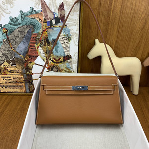 Hermes Kelly Elan bag Sellier Gold Chevre goatsk in Palladium hardware