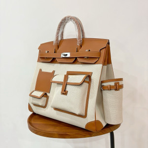 HERMÈS CARGO HAC BIRKIN 40 GOLD BOX AND TOILE PALLADIUM HARDWARE