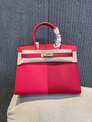 Hermes Tri-Coloured Birkin Sellier 30 Casaque Rose Extreme Epsom Hardware Palladium