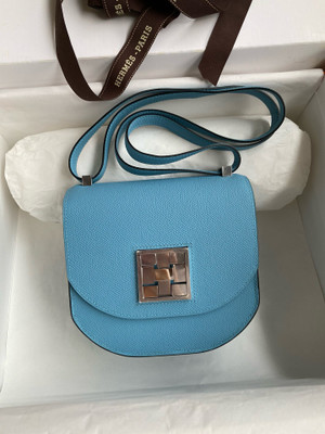 Hermes  Bleu Du Nord Mosaique au 24 - 17 bag Palladium Hardware