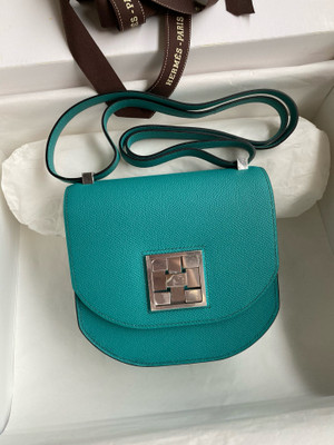 Hermes Vert Vérone Mosaique au 24 - 17 bag Palladium Hardware