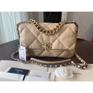 CHANEL 19 Dark Beige Large Flap Bag
