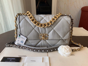 CHANEL 19 Grey Large Flap Bag