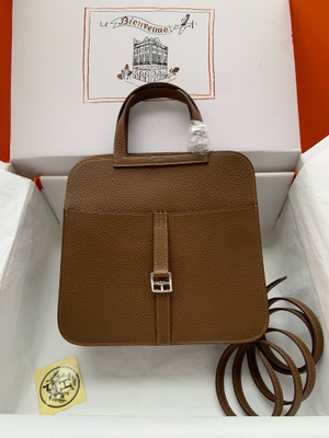 Hermes Halzan 25 Gold Clemence Palladium Hardware