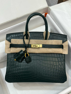 HERMES Cypress Birkin 25 Matt alligator crocodile skin