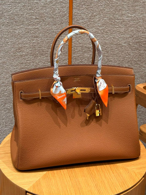 Hermes Toffee Birkin 40 Togo leather