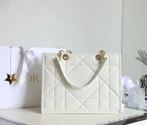 Christian Dior Book Tote Medium Macrocannage Calfskin in Gold Saddle