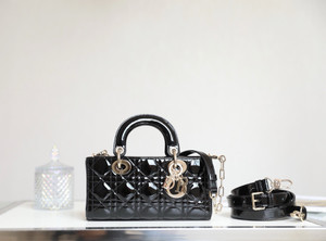 Christian Lady D-Joy Small Bag Patent Cannage Black