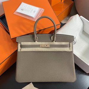 Hermès Birkin 35 cm Etoupe Togo Leather Gold Hardware