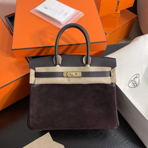 Hermès Special Order Ebene Swift & Suede Birkin Bag 35cm
