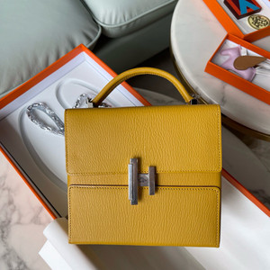 Hermes Cinhetic bag Amber With Palladium Hardware