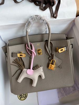 Hermes Gris Asphalt Birkin 25 cm Togo Gold Hardware