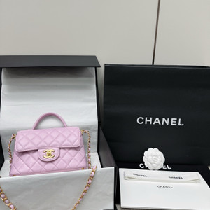 Chanel SMALL FLAP BAG WITH TOP HANDLE PINK