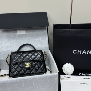 Chanel SMALL FLAP BAG WITH TOP HANDLE BLACK