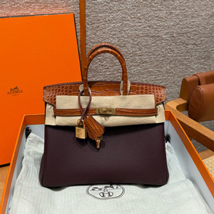 Hermes Birkin Touch Gold Alligator Rough Togo  leather with Gold Hardware