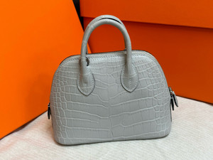Hermès Gris Pearl Matte Alligator Mini 1923 Bolide Palladium Hardware