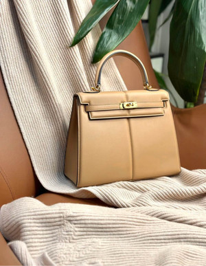 Hermès Padded Kelly Sellier 25 Chai Swift Palladium Hardware