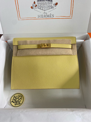 Hermes Jaune Poussin Kelly Danse Bag Evercolour Leather Gold Hardware