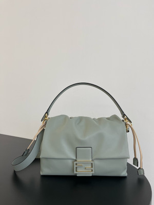 Fendi Mamma Baguette Large  nappa leather bag Green