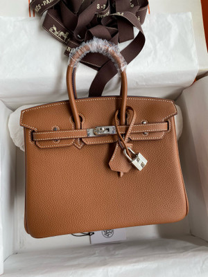 Hermes Gold Birkin 25 cm Togo Palladium Hardware