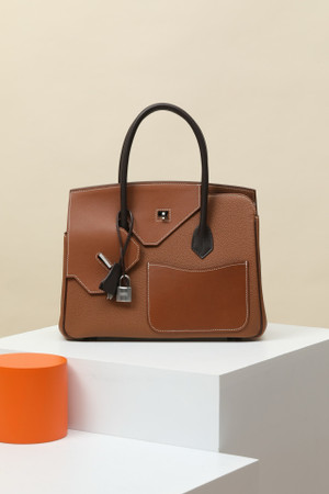 Hermès Special Order Birkin en Desordre Gold/Ebene  Togo and Swift Gold Hardware