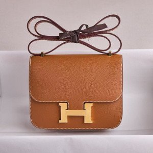 Hermes Gold  Constance 19cm Epsom Gold Hardware