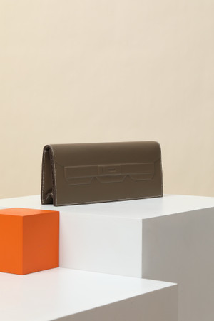 Hermès Shadow Clutch Etoupe Swift Leather