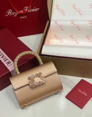 Roger Vivier Efflorescence Mini Bag in Satin Gold