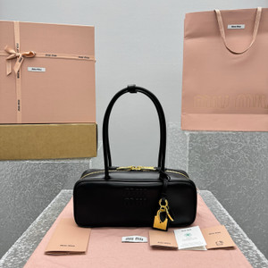 Miu Miu Beau Nappa Leather Top-Handle Bag – Black