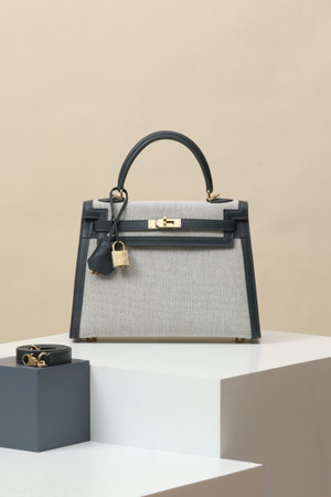 Hermès Kelly 25 – Slate Grey 85 Swift/Canvas GHW