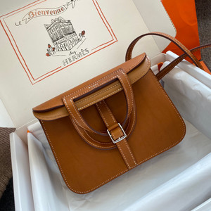 Hermès Mini Halzan – Natural Barenia Handmade