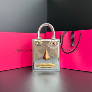 Schiaparelli Face Tote Small Silver