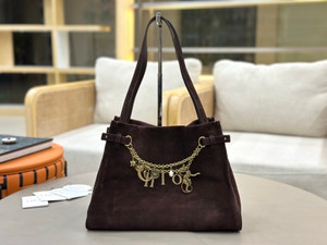 Chloé Charms Suede Hobo Deep Burgundy