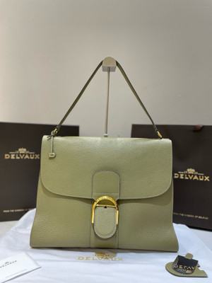 Delvaux Brillant Tempo Large Sage Green Allure Calf, Gold Hardware