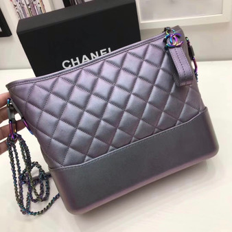 Chanel Gabrielle Purple  Iridescent Hobo Bag 